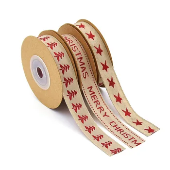 1,5 cm Памучни и Бельо Коледна Лентата на САМ Аксесоари за Търговска Марка на Текстилен Колан Коледна Опаковъчна хартия Жаккардовая Лента