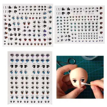 1 Лист Сладки Мультяшные Очите Аниме Фигурки на Кукли Етикети С Вода За DIY Аксесоари За Кукли