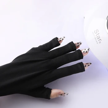 1 Чифт Ръкавици за защита от UV лъчи Без пръст, Ръкавица за защита от UV-лъчение, Гел за нокти, Ръкавица за защита от UV-лъчи, UV-Led Лампа, Инструмент за дизайн на ноктите