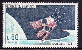 1 бр./компл. Нова Пощенска Марка Франция 1966 Сателитна Гравиране на Пощенски Марки MNH