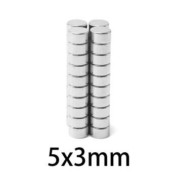 10-500 бр 5x3 мм Малък Кръг Мощен Магнит 5 mm x 3 mm Лист Неодимовый магнит 5*3 мм Постоянни Силни Неодимови магнити 5*3