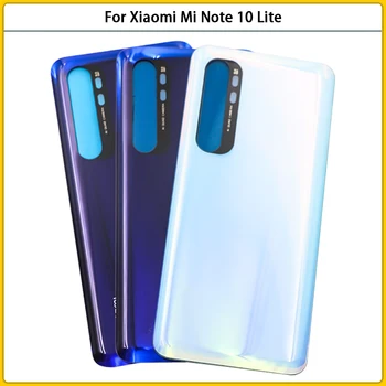10 Бр. За Xiaomi Mi Note 10 Lite Задната част на Кутията на Батерията Задната Врата 3D Стъклен Панел Mi Note10 Lite Корпус Калъф Стъклена Лепило Замяна