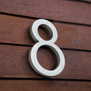 15 см Голям Сребрист Външен Номер на Къщата Открит Плаващ Модерен Номер Вратата на Апартамента Домашен Открит Huisnummer Адрес Знак #0-9