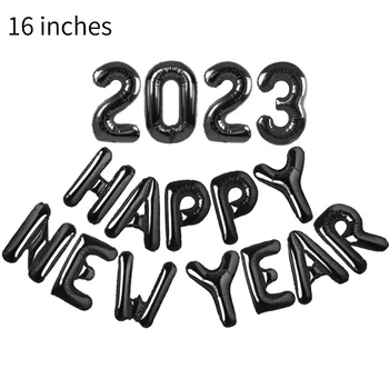 16 Инча 2023 Честита Нова Година Фольгированный Балон Поздрав 2023 Коледна Декорация За Партита Децата Полза 2023 Червена Роза Глод Сребърна Топка