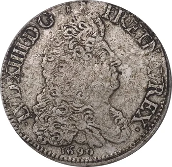 1690 Френска Монета на Краля Слънце Луи XIV, Франция е Голяма Мельхиоровая Сребро, Мед Сувенир, Подарък са подбрани Монета