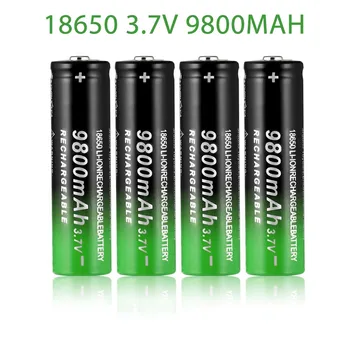 18650 Батерия Акумулаторна Батерия 3,7 В 18650 9800 mah Капацитет Литиево-Йонна Акумулаторна Батерия За Фенерче Батерия + Зарядно Устройство