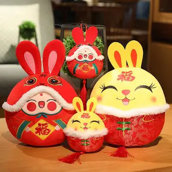 1БР 2023 Китайския Зодиак Китайски Възел Топката Заек Нова Година Tang Костюм на Заек Начало Декор Мека Играчка Творчески Украшение Специален Подарък