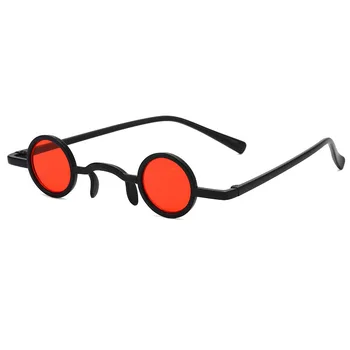 1БР Ретро Мини Слънчеви Очила с Кръгли Мъжки Пластмасови Рамки Златни Черни Червени Малки Кръгли Слънчеви очила В Рамки-Популярните Цветни Лещи Слънчеви Очила