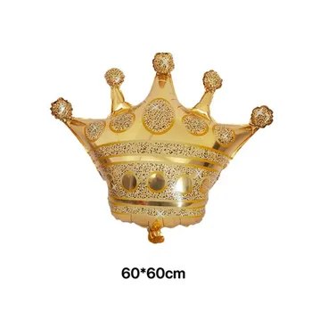 1бр Голям 39 инча Златна Корона Фолио Балони Принц Princess Детски Душ 1-ви Рожден Ден на Балон Украса Възрастни Глобуси