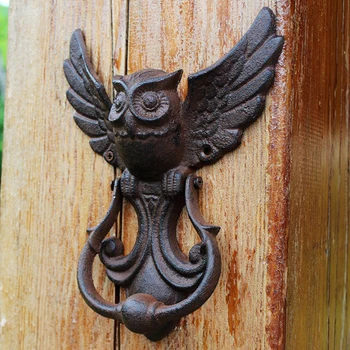 1бр Ретро Вратата Чука Чугунен Бухал Декор на Вратата Чука на Вратата Дръжката на Бравата