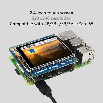 2.4-Инчов сензорен екран за Raspberry Pi 4B/ 3Б +/3Б / 3A +/ Zero W LCD дисплей с сензорен екран, 320X240 за Raspberry Pi
