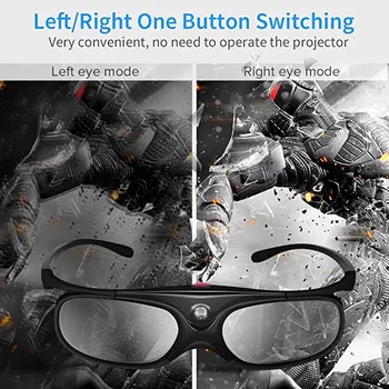 2 бр. Активен затвор 96-144 Hz акумулаторни 3D Универсални очила за Xgimi Z3/Z4/Z6/H1 Гайки G1/P2 BenQ, Acer и DLP LINK проектор