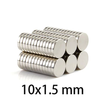 20/50/100 бр 10x1,5 редки магнити Диаметър 10x1,5 мм Малки Кръгли магнити 10 мм x 1,5 мм Постоянни неодимови магнити 10*1,5