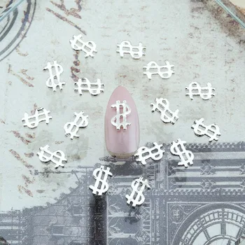 20 бр. Метални Висулки за нокти в долари, Блестящи Сребърни/Златни Метални Стереоскопични 3D Декорации за нокти, модерен Красив 2021, Новост $$