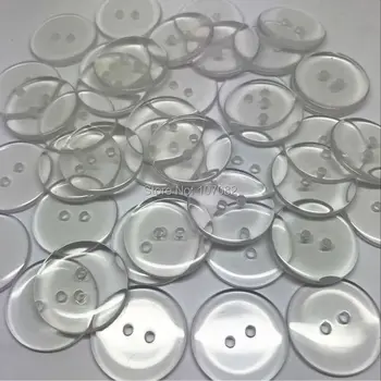 200шт 25 мм Прозрачна Прозрачна Смола Кръгли Копчета 2 Дупки Шевна Риза с Копчета и Аксесоари За Облекло