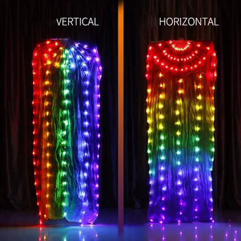2020 Нов Танц на Корема LED Коприна Фен на Завесата Колоритен С Подпори и Аксесоари За Изпълнения Светват LED Коприна с Преливащи се цветове на Вентилатора Воал