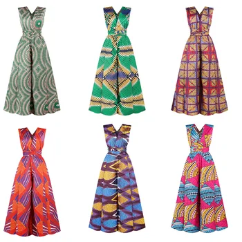 2020 Новата Африканска Облекло, Комбинезони, Многопластова Африканска облекло Дашики, Дамски Модни Дамски Дрехи, Африка дълъг гащеризон