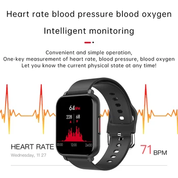 2020 Новите Смарт часовници T82 1,55 Инча с Пълен Сензорен Екран, Спортни Фитнес-Умен Часовник За Мъже И Жени, наблюдение на сърдечната честота, Кръвното Налягане, Детска Функция