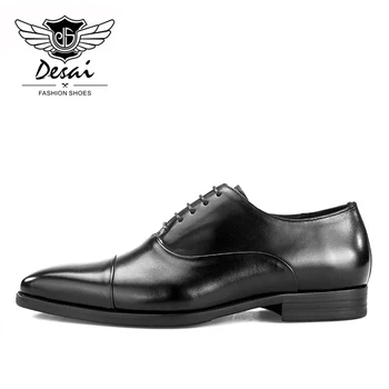 2021 НОВА Мъжки ръчно изработени обувки с квадратни пръсти, Британска обувки, Мъжки Бизнес модельная обувки от естествена кожа, Официална Европейска обувки, Размер 37-45