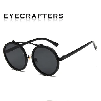 2022 EYECRAFTERS НОВА Мода Steampunk Мъжки И Дамски Слънчеви Очила Ретро Кръгли Дизайнерски Огледални Очила Дамски Мъжки Oculos De So