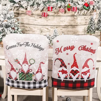 2022 Коледен Стол Облегалка Еластичен Участък Калъф Дядо Коледа Празничен Декор За Парти Трапезария С Кухненски Стол Седалка Коледна Украса