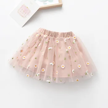 2022 Лятна Нова Окото пола-пакетче с цветна бродерия за малки момичета, Детски мини-пола Faldas от мека марля за Момичета, Пола с цветен модел, от 1 до 6 години