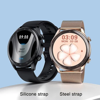 2022 Нов Bluetooth Предизвикателство Смарт Часовници За Мъже Жени Монитор на Сърдечната Честота Фитнес Тракер, Музикален Плеър 1,36 Инча 390*390 HD Smartwatch + Кутия