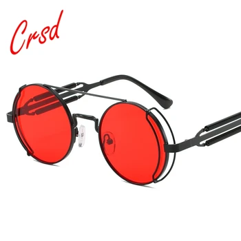 2022 Слънчеви Очила в стил Steampunk Мъжки Ретро Слънчеви Очила с Кръгла Рамка Женски Двойно Извити Крака Готически Стил Очила За Предното Стъкло UV400
