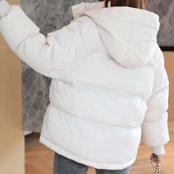 2022 зимни дамски свободна naka яке с качулка с цип, дамски однотонная къса дебела стеганая яке, нова