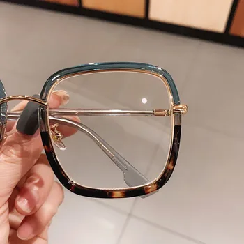 2023 Големи Прозрачни Квадратни Очила Дамски Модни Анти-Сини Оптични Рамки За Очила Класически Пластмасови Рамки За Очила Очила
