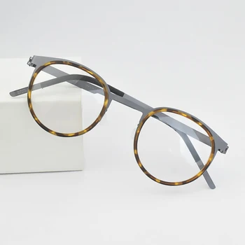 2023 Маркови кръгли оптични очила в рамки мъжки реколта рамки за очила за жени на компютърни очила за късогледство очила Ботаник L9704