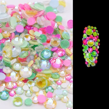 250 бр./пакет Светещи кристали за нокти SS6-SS20 Светят в тъмното флуоресцентни пирони Скъпоценни камъни Stone3D за нокти с Преливащи се цветове на неонови цветове на Скъпоценни камъни
