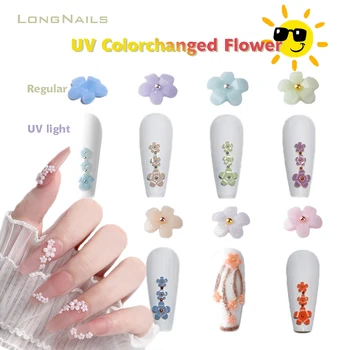 3,5 (500 бр.) 6 (100 бр.) Уникални UV цветни флорални декори За японски лак за нокти, Пресни 5 венчелистчета, Промененият цвят, Цветен Декор за нокти, 3D,