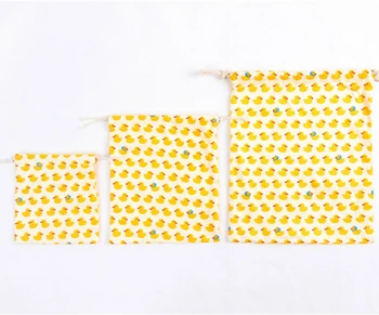 3 Размера На Животни, Дизайн На Печатни Дантела Чанта За Джоб За Съхранение На Малък Жълт Патица Киви Модел Раница За Дамски Чанти От Памучен Плат