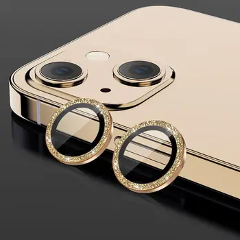 3 бр./лот, Защита на обектива на камерата За iPhone 14 13 12 11Pro Max, Защитно пръстен за обектива на камерата с пайети, Закалено стъкло