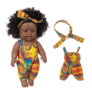 30 см Костюм Нови детски африкански кукли от силикон, винил 12 инча Reborn baby poupee boneca детски плюшени играчки подарък todder