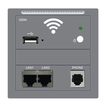 300 Mbps с два порта за локална мрежа с телефона RJ11 Стандарт USB 802.3 af POE 86-тип-вградени в стената рутер, точка за достъп AC100-240V