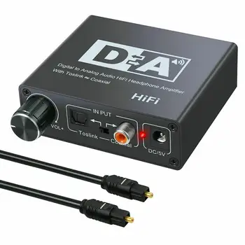 32-192 khz КПР Цифров Коаксиален към Аналогов R/L RCA и 3.5 мм Жак Hi-Fi Аудио Конвертор Адаптер за Tos-link