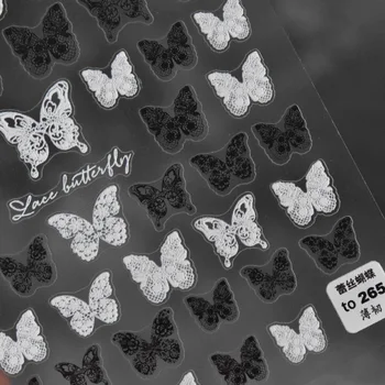 3D Гравирано Стикери За Нокти Крило на Пеперуда Висококачествени Стикери За Декорация на Нокти Самозалепващи Преносими Плъзгачи Тайна Маникюр