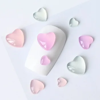 3D Красиви Висулки за нокти, 100 бр, Кристални кристали от смола във формата на сърца, Украса за дизайн на ноктите, Идеален стикер за нокти, Аксесоари за украса