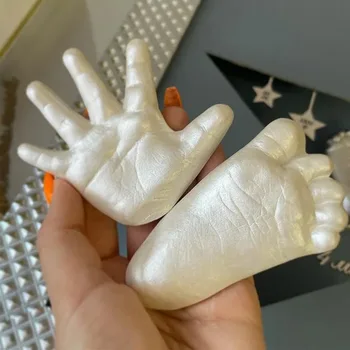 3D Модел с Принтом Ръцете и Краката, Определени САМ Гипсова Форма за Детски, Сватбени Двойки Отпечатъци от Ръце Комплект за Леене на Пръстови Краката Детски Отглеждане на Сувенири
