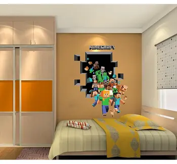 3D Мультяшная Мозайка Детска Стикер на Стената за Детска Стая, Стереоскопични Игри Плакати, Подаръци за Деца, PVC, Самоклеящееся Украса за Спални