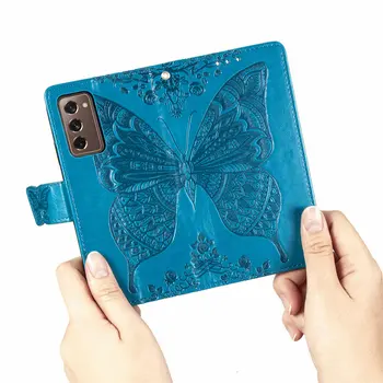 3D Пеперуда Кожен Калъф Etui за своята практика Samsung Z Fold 4 2 5G Флип калъф Samsung Galaxy Z Fold 3 W23 Fold3 Fold4 Чанта-портфейл Funda