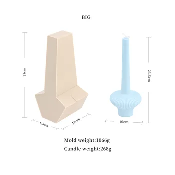 3D най-високата степен на Моранди Ваза Силиконова Форма на Ивица Стълб С облодънна Свещ Форма на Смола За Направата на Сапуни Соев Восък за Декорация на Дома Изкуството