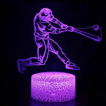 3d Led Хокеист led Лампа Usb Visual Luminaria Нощни Ночники За Деца Подаръци Детско Спално Осветление Спортен Интериор