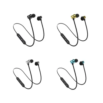 4,2 Bluetooth Слушалки Спортни Шийни Магнитни Безжични слушалки Стерео Слушалки Музикални Метални Слушалки С Микрофон За Всички Телефони