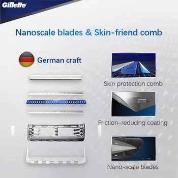 4 Остриета за самобръсначки Gillette Skin Guard, глава за бръснене Skinguard Technology, нож за бръснене Fusion и Skin Guard, 4 бр./опаковане.