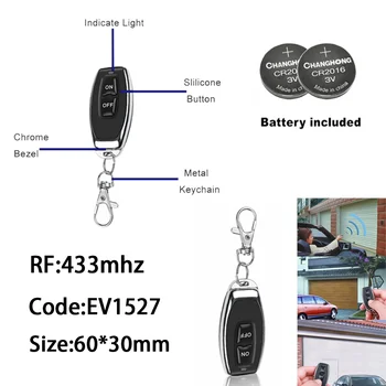 433 Mhz Безжична RF Дистанционно Управление Бутон за Включване Изключване на Контролера Универсален Предавател Без Клонинг За Гаражни врати аксесоари за Врати Лампа Лампа Ключодържател
