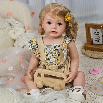 48 СМ Sue-Sue Силиконова Vinyl Кукла за Цялото Тяло Reborn за Малки Момичета, Кукла Принцеса, Реалистични Меки На Допир Коледни Подаръци за Деца