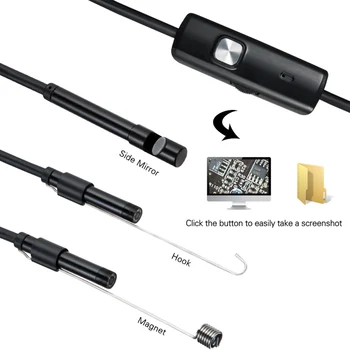 5.5 мм-7 мм Ендоскопска Камера Гъвкава Водоустойчива IP67 Микро USB промишлена Ендоскопска Камера За Android Телефон за PC 6 Регулируеми светодиоди